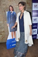 Sonam Kapoor at Neerja screening with air hostess of Indigo in Mumbai on 18th Feb 2016